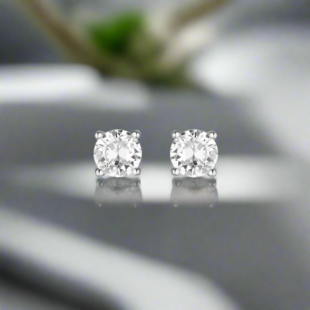 Georgini Gold Moissanite Studs 1tcw In 9ct White Gold