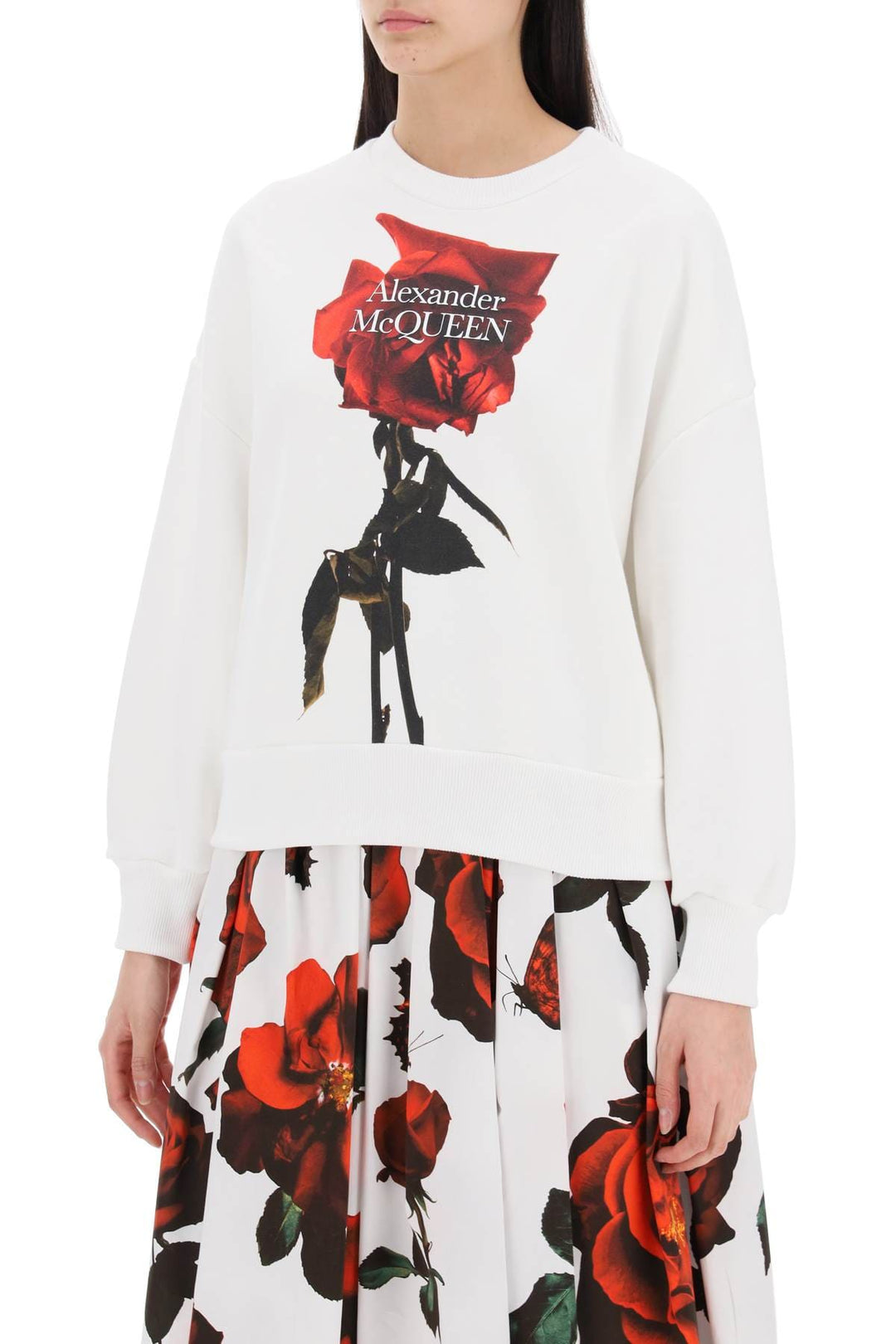 Alexander Mcqueen shadow rose sweatshirt