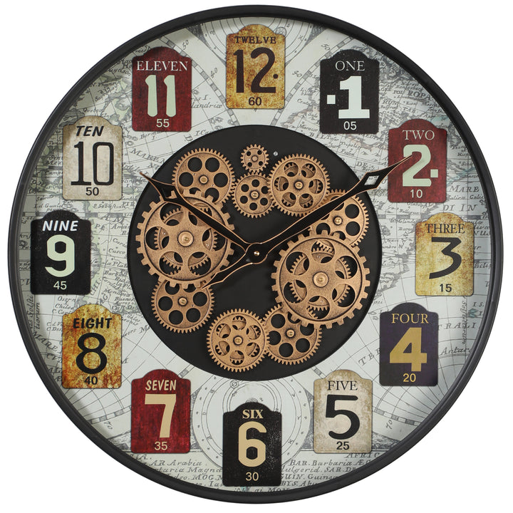 Wyn Round Moving Cogs Wall Clock