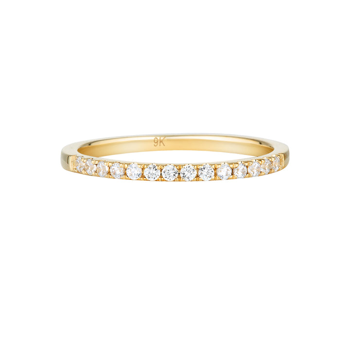 Georgini Gold Round Brilliant Cut Moissanite Wedding Band In 9ct Yellow Gold