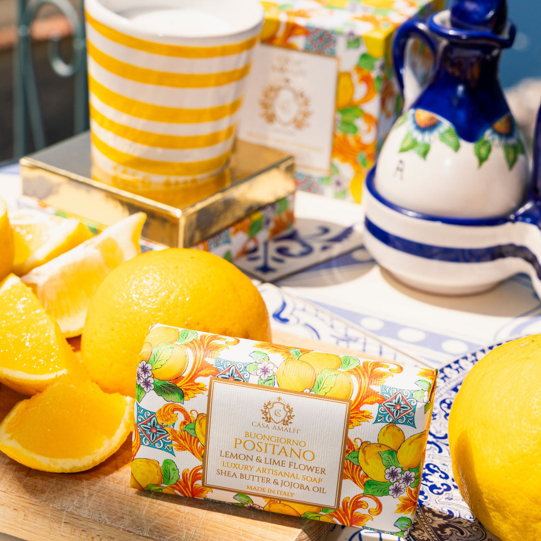 Casa Amalfi Candles Casa Amalfi Buongiorno Positano Hand Painted Candle - Lemon Basil & Mandarin 200gm Casa Amalfi Buongiorno Positano Hand Painted Candle - Lemon Basil & Mandarin 200gm Brand