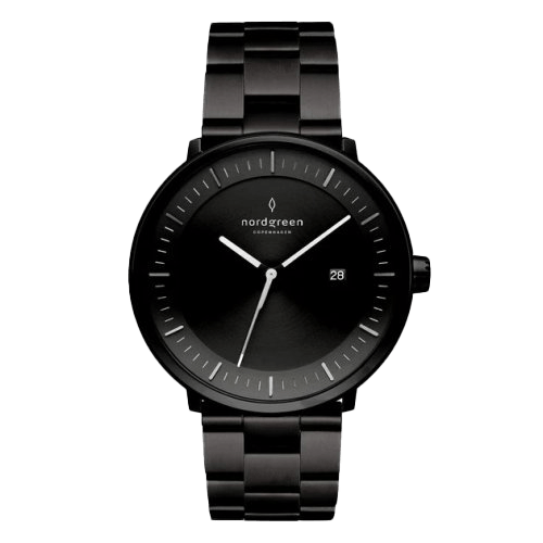 Nordgreen Chronograph Watches Nordgreen Philosopher 40mm Black with 3-Link Strap Watch Nordgreen Philosopher 40mm Black with 3-Link Strap Watch Brand