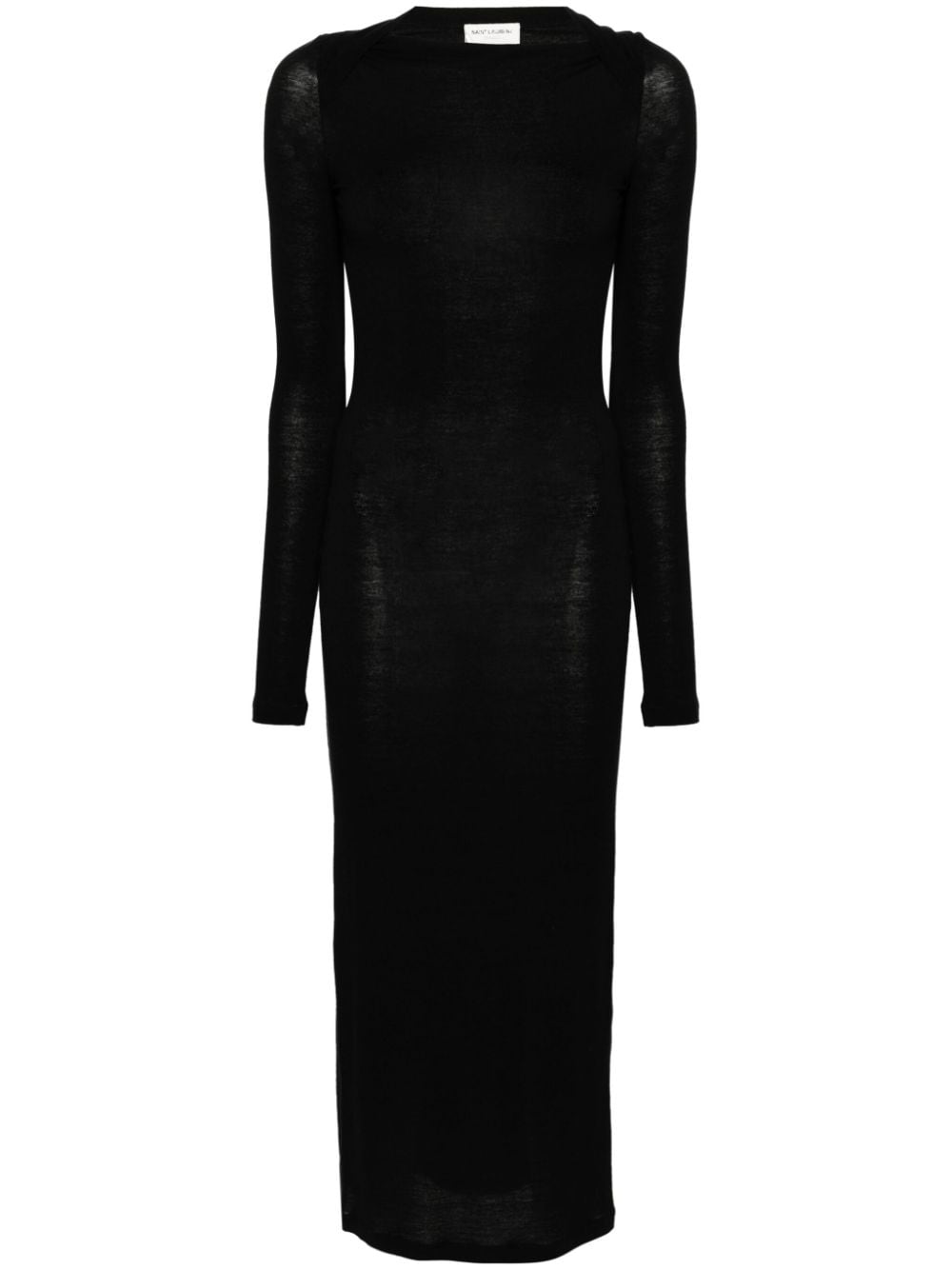 Saint Laurent Dresses Saint Laurent Black Fine Knit Cowl Neck Long Dress Saint Laurent Black Fine Knit Cowl Neck Long Dress at Italian Luxury Group Brand