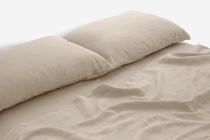 Bemboka Linen Sheets Stone / Super King 203x203x40cm Bemboka Belgian Linen Fitted Sheets Brand