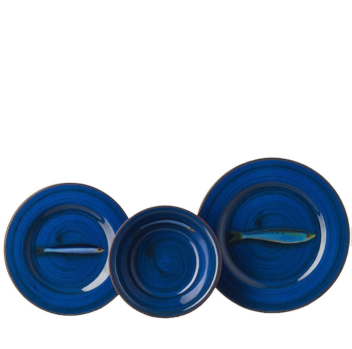 Mario Luca Giusti Plates Mario Luca Giusti Aimone Blue Dinner Plates Set of 12Pcs Brand