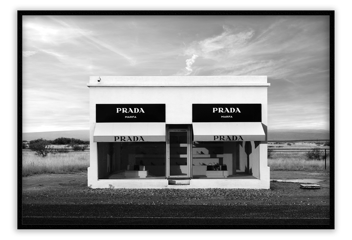 Canvas Print 50x70cm / Black Prada Texas BW Prada Texas BW Wall Art : Ready to hang framed artwork. Brand