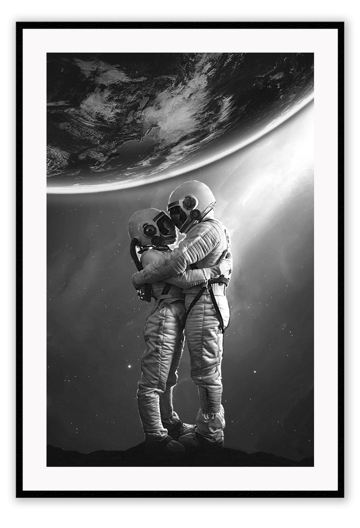 Canvas Print 50x70cm / Black Space Love Space Love Wall Art : Ready to hang framed artwork. Brand