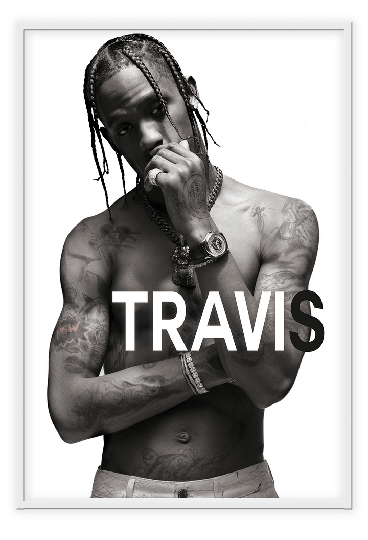 Canvas Print 50x70cm / White Travis Travis Wall Art : Ready to hang framed artwork. Brand