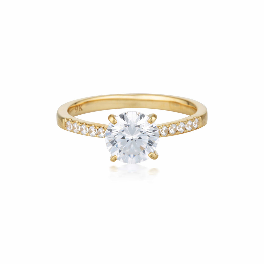 Georgini Ring 6 Georgini Gold Round Brilliant Cut In 1.25ctw Moissanite Engagement Ring In 9ct Yellow Gold Georgini Gold Round Brilliant Cut In 1.25ctw Moissanite Engagement Ring In 9ct Yellow Gold Brand